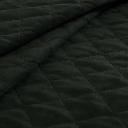 Rothko Quilted Velvet Plain Upholstery Fabric In Black Colour - Roman Blinds