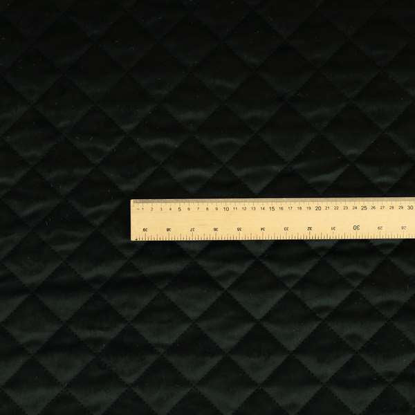 Rothko Quilted Velvet Plain Upholstery Fabric In Black Colour - Roman Blinds