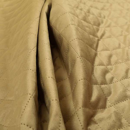 Rothko Quilted Velvet Plain Upholstery Fabric In Beige Colour - Roman Blinds