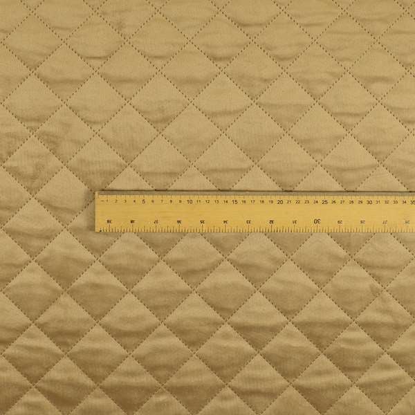 Rothko Quilted Velvet Plain Upholstery Fabric In Beige Colour