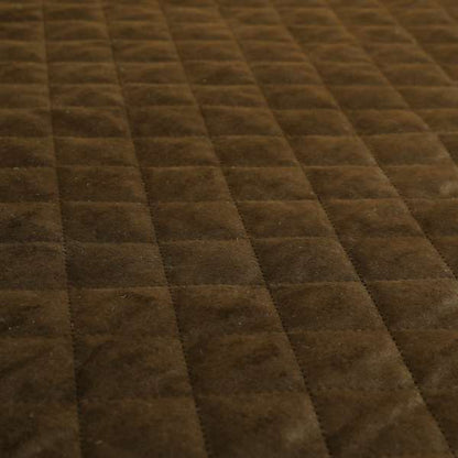 Rothko Quilted Velvet Plain Upholstery Fabric In Brown Colour - Handmade Cushions