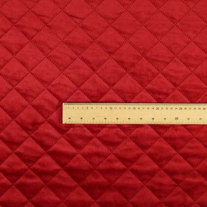 Rothko Quilted Velvet Plain Upholstery Fabric In Red Colour - Roman Blinds