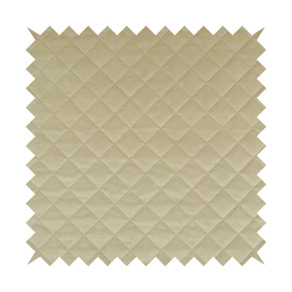 Rothko Quilted Velvet Plain Upholstery Fabric In Cream Colour - Roman Blinds