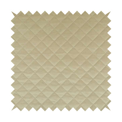 Rothko Quilted Velvet Plain Upholstery Fabric In Cream Colour - Roman Blinds