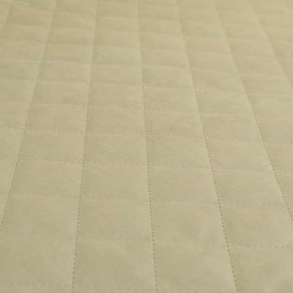 Rothko Quilted Velvet Plain Upholstery Fabric In Cream Colour - Roman Blinds