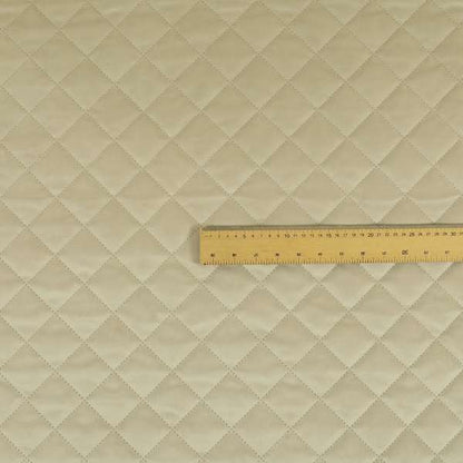 Rothko Quilted Velvet Plain Upholstery Fabric In Cream Colour - Roman Blinds