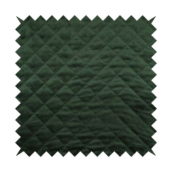 Rothko Quilted Velvet Plain Upholstery Fabric In Army Green Colour - Roman Blinds