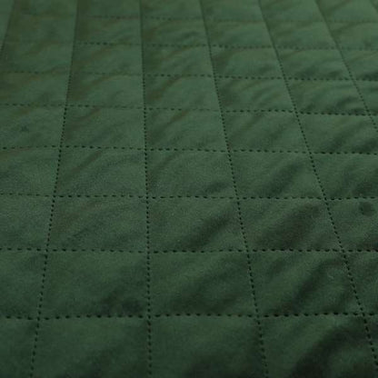 Rothko Quilted Velvet Plain Upholstery Fabric In Army Green Colour - Roman Blinds