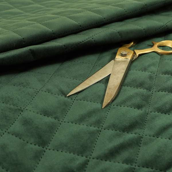 Rothko Quilted Velvet Plain Upholstery Fabric In Army Green Colour - Handmade Cushions