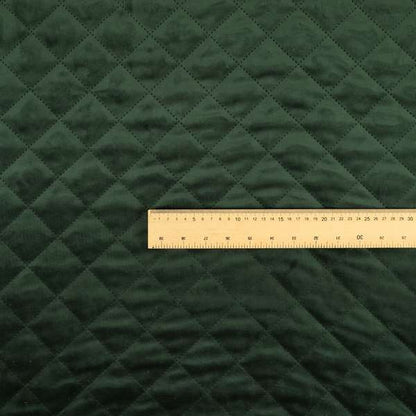 Rothko Quilted Velvet Plain Upholstery Fabric In Army Green Colour - Roman Blinds