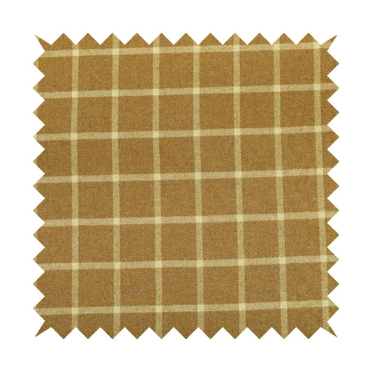 Brown Colour Tartan Pattern Wool Furnishing Fabric SJ160518-74