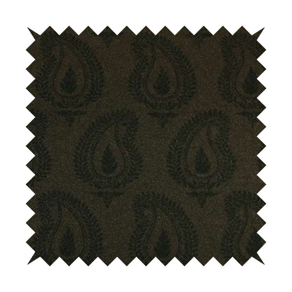 Brown Colour Paisley Pattern Wool Furnishing Fabric SJ160518-79