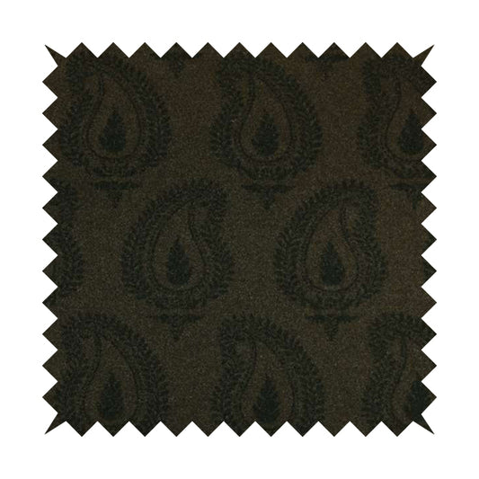 Brown Colour Paisley Pattern Wool Furnishing Fabric SJ160518-79