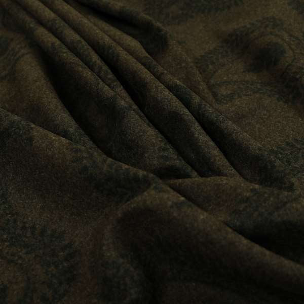 Brown Colour Paisley Pattern Wool Furnishing Fabric SJ160518-79