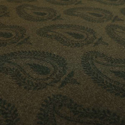 Brown Colour Paisley Pattern Wool Furnishing Fabric SJ160518-79