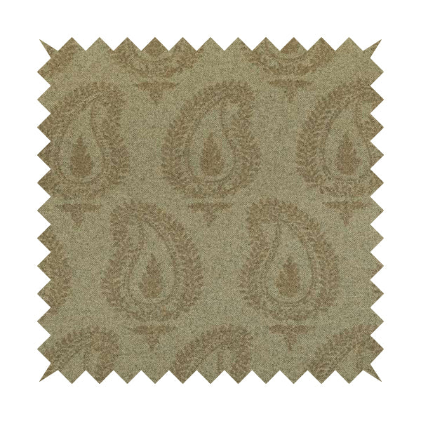 Brown Colour Paisley Pattern Wool Furnishing Fabric SJ170518-78