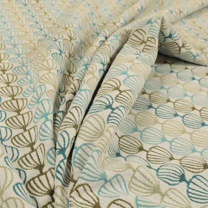 Blue Green Geometric Balloon Pattern Soft Chenille Upholstery Fabric SS301017-25