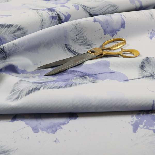 Saleem Printed Velvet Leaf Pattern Velour Soft Velvet Purple Colour Upholstery Fabric - Handmade Cushions