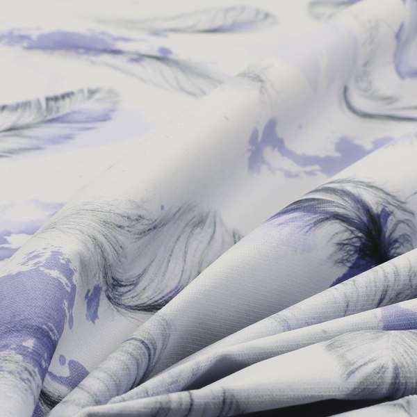 Saleem Printed Velvet Leaf Pattern Velour Soft Velvet Purple Colour Upholstery Fabric - Roman Blinds