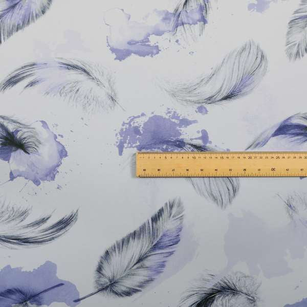 Saleem Printed Velvet Leaf Pattern Velour Soft Velvet Purple Colour Upholstery Fabric