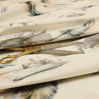 Saleem Printed Velvet Leaf Pattern Velour Soft Velvet White Colour Upholstery Fabric - Handmade Cushions