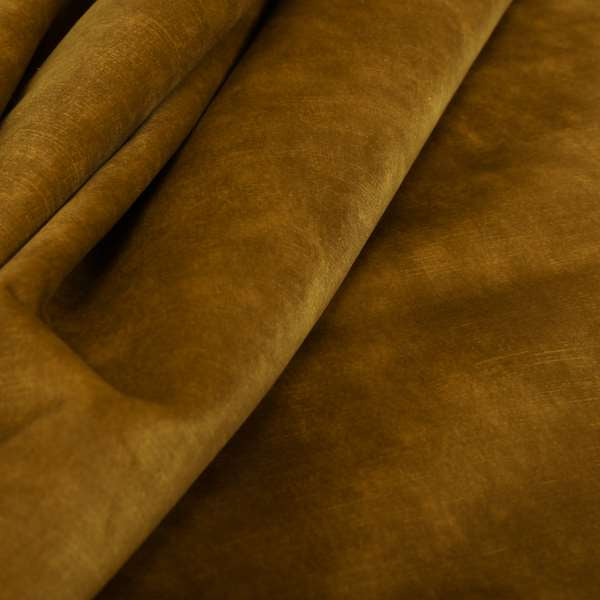 Saluzzo Dusty Gold Yellow Colour Velvet Smooth Ribbed Velveteen Textured Upholstery Fabric - Roman Blinds