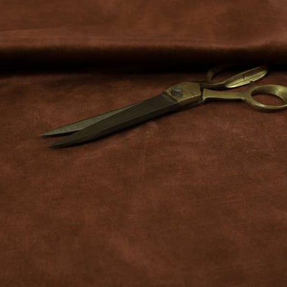 Saluzzo Copper Brown Colour Velvet Smooth Ribbed Velveteen Textured Upholstery Fabric - Roman Blinds