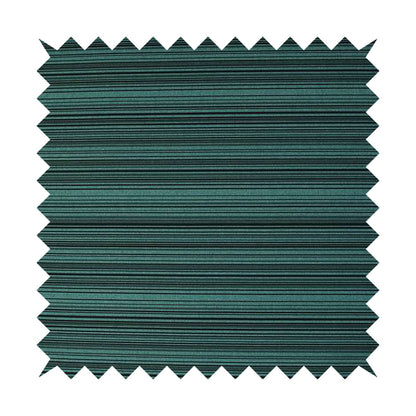 Samantha Black Striped Design Printed Soft Chenille Furnishing Fabric Teal Blue Colour - Roman Blinds