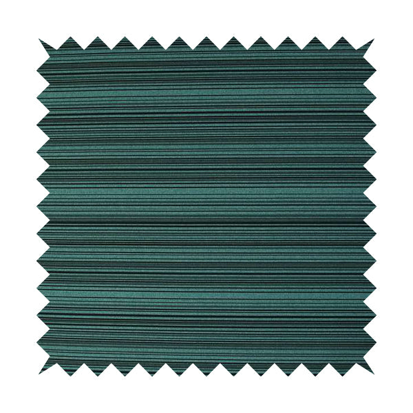 Samantha Black Striped Design Printed Soft Chenille Furnishing Fabric Teal Blue Colour - Handmade Cushions