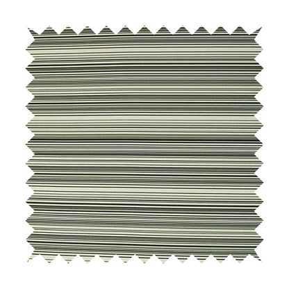 Samantha Black Striped Design Printed Soft Chenille Furnishing Fabric White Colour - Roman Blinds