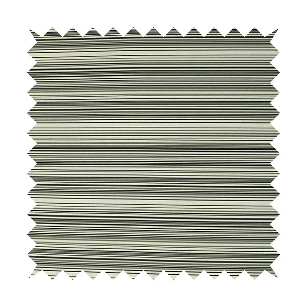 Samantha Black Striped Design Printed Soft Chenille Furnishing Fabric White Colour - Handmade Cushions