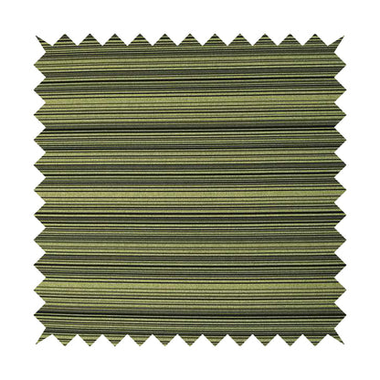 Samantha Black Striped Design Printed Soft Chenille Furnishing Fabric Green Colour - Made To Measure Curtains