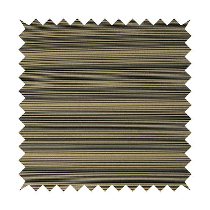 Samantha Black Striped Design Printed Soft Chenille Furnishing Fabric Brown Colour
