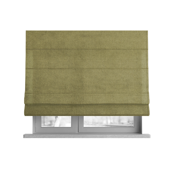 Samaya Cotton Velvet Soft Pastel Coloured Fabric In Apple Green - Roman Blinds