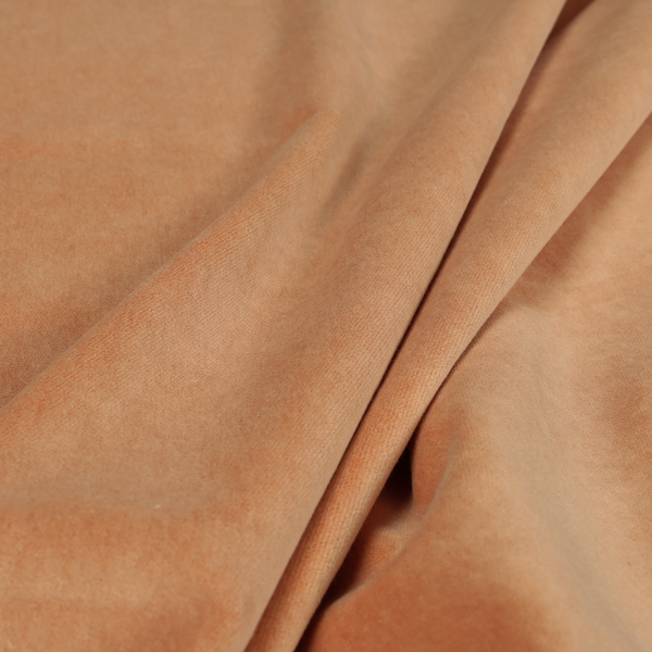 Samaya Cotton Velvet Soft Pastel Coloured Fabric In Orange