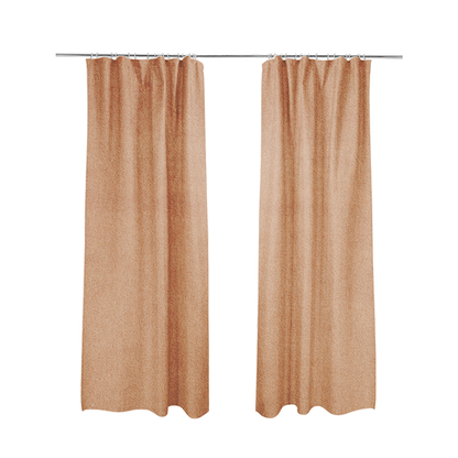 Samaya Cotton Velvet Soft Pastel Coloured Fabric In Orange - Made To Measure Curtains