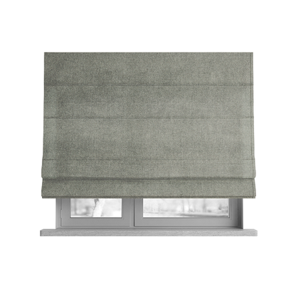 Samaya Cotton Velvet Soft Pastel Coloured Fabric In Grey - Roman Blinds