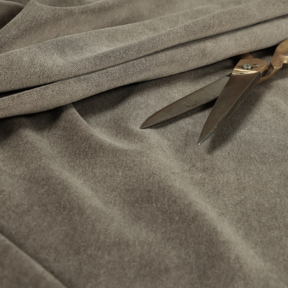 Samaya Cotton Velvet Soft Pastel Coloured Fabric In Brown - Made To Measure Curtains