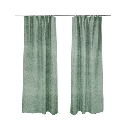 Samaya Cotton Velvet Soft Pastel Coloured Fabric In Green - Made To Measure Curtains