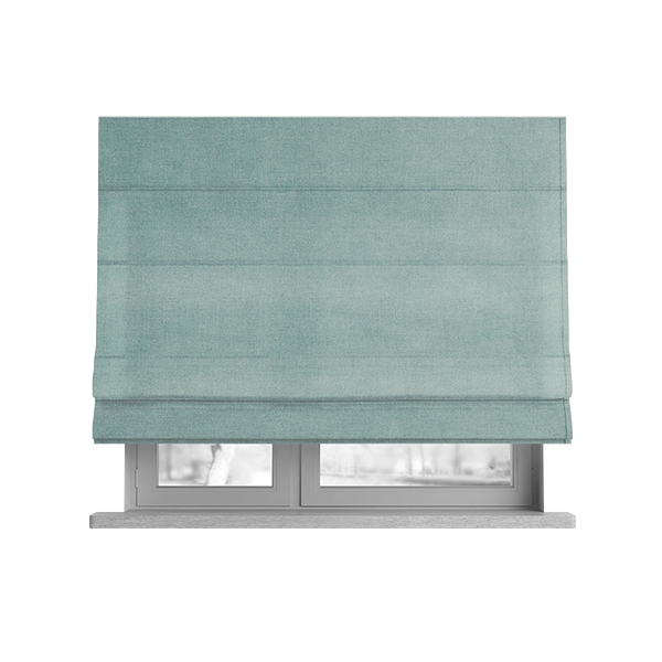 Samaya Cotton Velvet Soft Pastel Coloured Fabric In Sky Blue - Roman Blinds