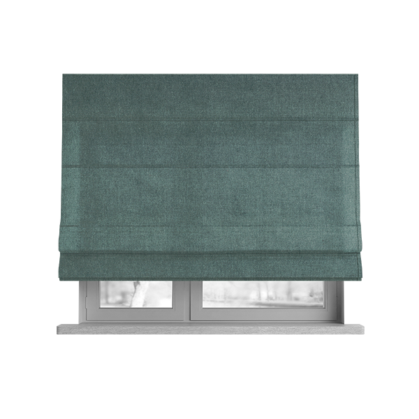 Samaya Cotton Velvet Soft Pastel Coloured Fabric In Blue - Roman Blinds