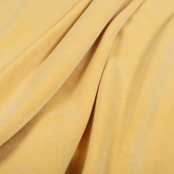 Samaya Cotton Velvet Soft Pastel Coloured Fabric In Yellow - Made To Measure Curtains