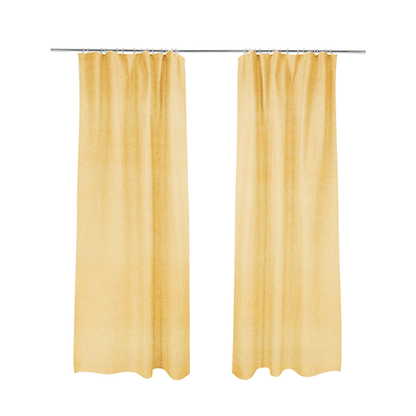 Samaya Cotton Velvet Soft Pastel Coloured Fabric In Yellow - Made To Measure Curtains