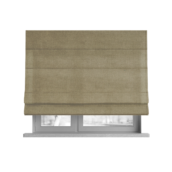 Samaya Cotton Velvet Soft Pastel Coloured Fabric In Beige - Roman Blinds