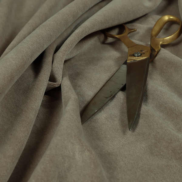 Samaya Cotton Velvet Soft Pastel Coloured Fabric In Mink Brown - Made To Measure Curtains