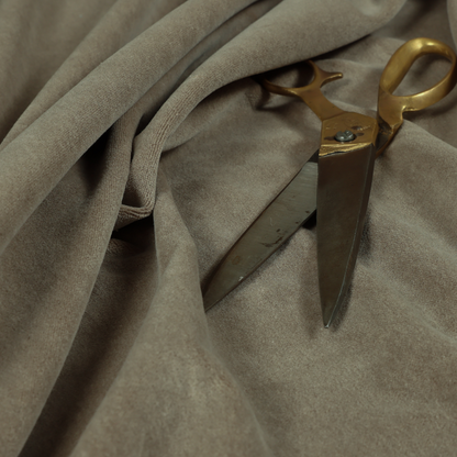 Samaya Cotton Velvet Soft Pastel Coloured Fabric In Mink Brown - Made To Measure Curtains