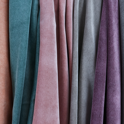 Samaya Cotton Velvet Soft Pastel Coloured Fabric In Pink - Made To Measure Curtains