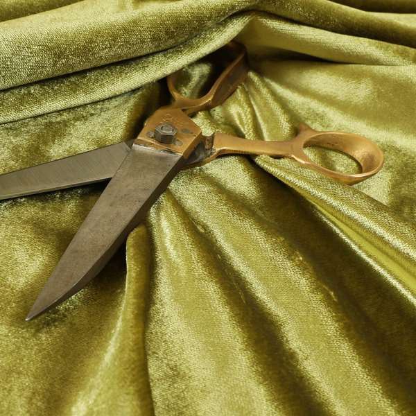 Savoy Lustrous Plain Velvet Upholstery Fabrics In Lime Green Colour - Made To Measure Curtains