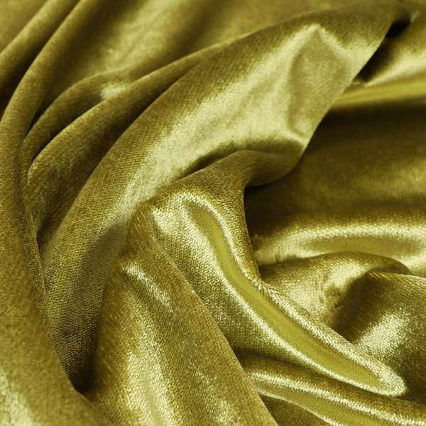 Savoy Lustrous Plain Velvet Upholstery Fabrics In Lime Green Colour