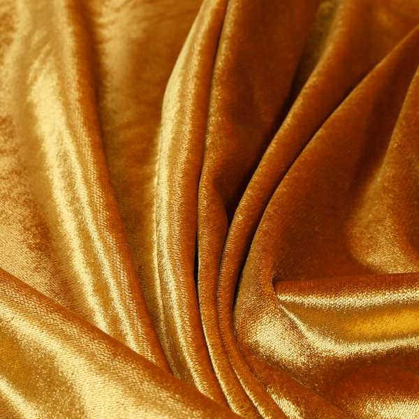 Savoy Lustrous Plain Velvet Upholstery Fabrics In Gold Colour - Made To Measure Curtains